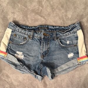 Billabong Blue Jean Shorts with Rainbow Accents